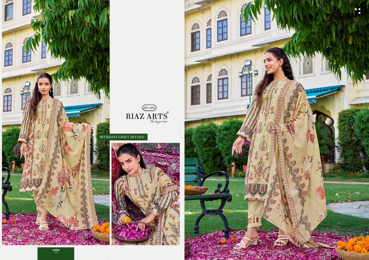 FARMAISH VOL 2 By RIAZ ARTS 1001 To 1006 Series Pakistani Suits Ethnic Wear LAWN COTTON CAMRIC Dresses At Wholesale